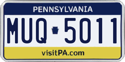 PA license plate MUQ5011