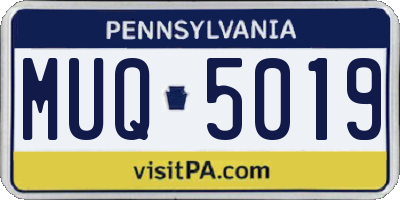 PA license plate MUQ5019