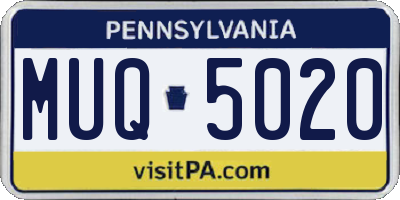 PA license plate MUQ5020