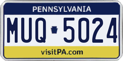 PA license plate MUQ5024
