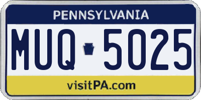 PA license plate MUQ5025