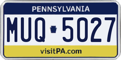 PA license plate MUQ5027