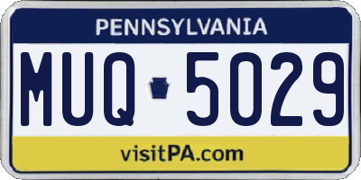 PA license plate MUQ5029