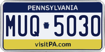 PA license plate MUQ5030
