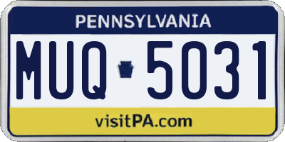 PA license plate MUQ5031