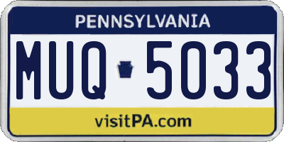 PA license plate MUQ5033