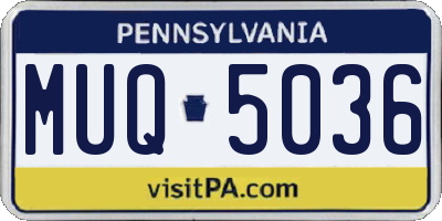 PA license plate MUQ5036