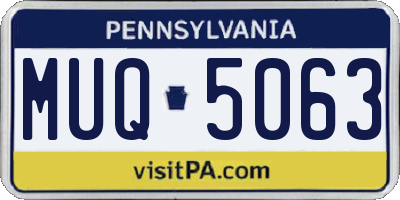 PA license plate MUQ5063