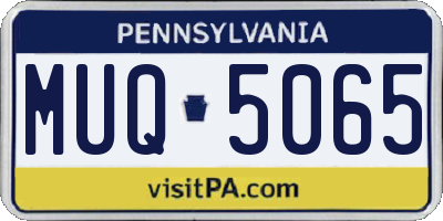 PA license plate MUQ5065