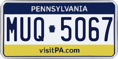 PA license plate MUQ5067