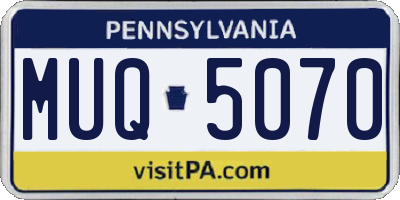 PA license plate MUQ5070