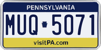 PA license plate MUQ5071