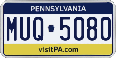 PA license plate MUQ5080