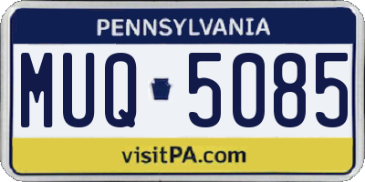 PA license plate MUQ5085