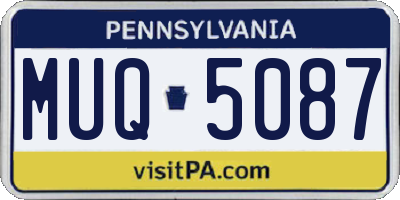 PA license plate MUQ5087