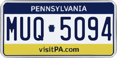 PA license plate MUQ5094