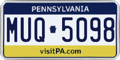 PA license plate MUQ5098