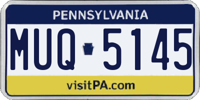PA license plate MUQ5145