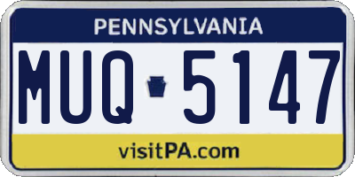 PA license plate MUQ5147