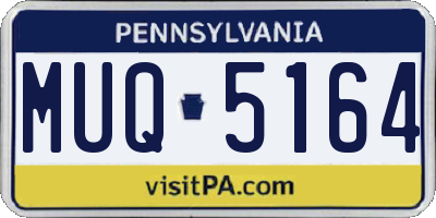 PA license plate MUQ5164