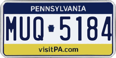 PA license plate MUQ5184
