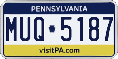 PA license plate MUQ5187