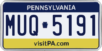 PA license plate MUQ5191