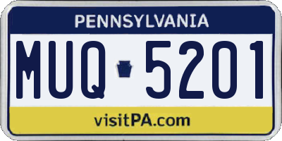 PA license plate MUQ5201