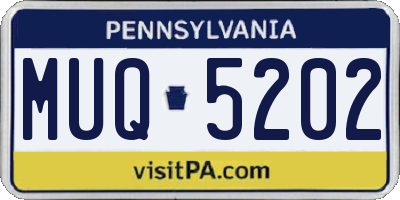 PA license plate MUQ5202
