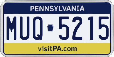 PA license plate MUQ5215