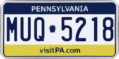 PA license plate MUQ5218