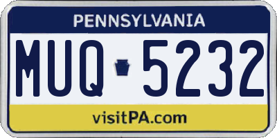 PA license plate MUQ5232