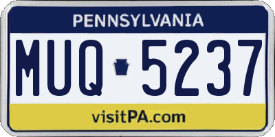 PA license plate MUQ5237