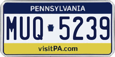 PA license plate MUQ5239