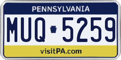 PA license plate MUQ5259