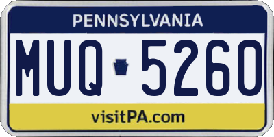 PA license plate MUQ5260
