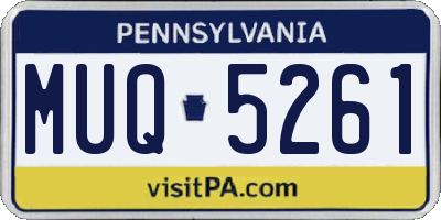 PA license plate MUQ5261