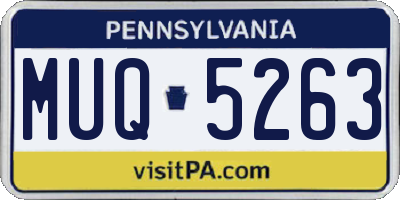PA license plate MUQ5263