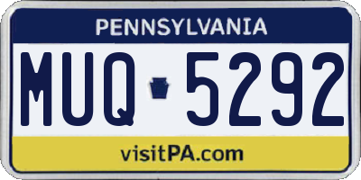 PA license plate MUQ5292