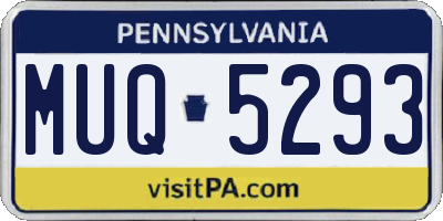 PA license plate MUQ5293