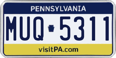 PA license plate MUQ5311