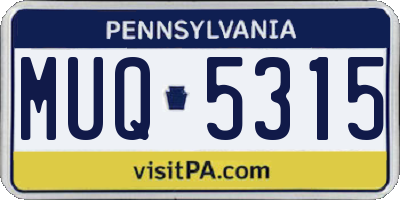 PA license plate MUQ5315
