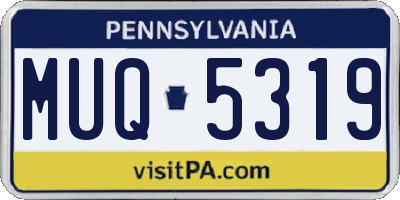 PA license plate MUQ5319
