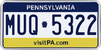 PA license plate MUQ5322