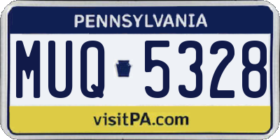 PA license plate MUQ5328