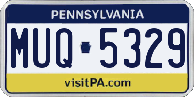 PA license plate MUQ5329