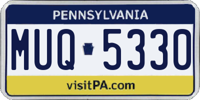 PA license plate MUQ5330