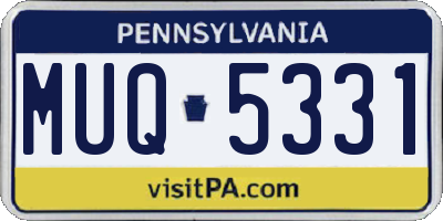 PA license plate MUQ5331