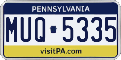 PA license plate MUQ5335