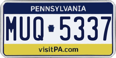 PA license plate MUQ5337